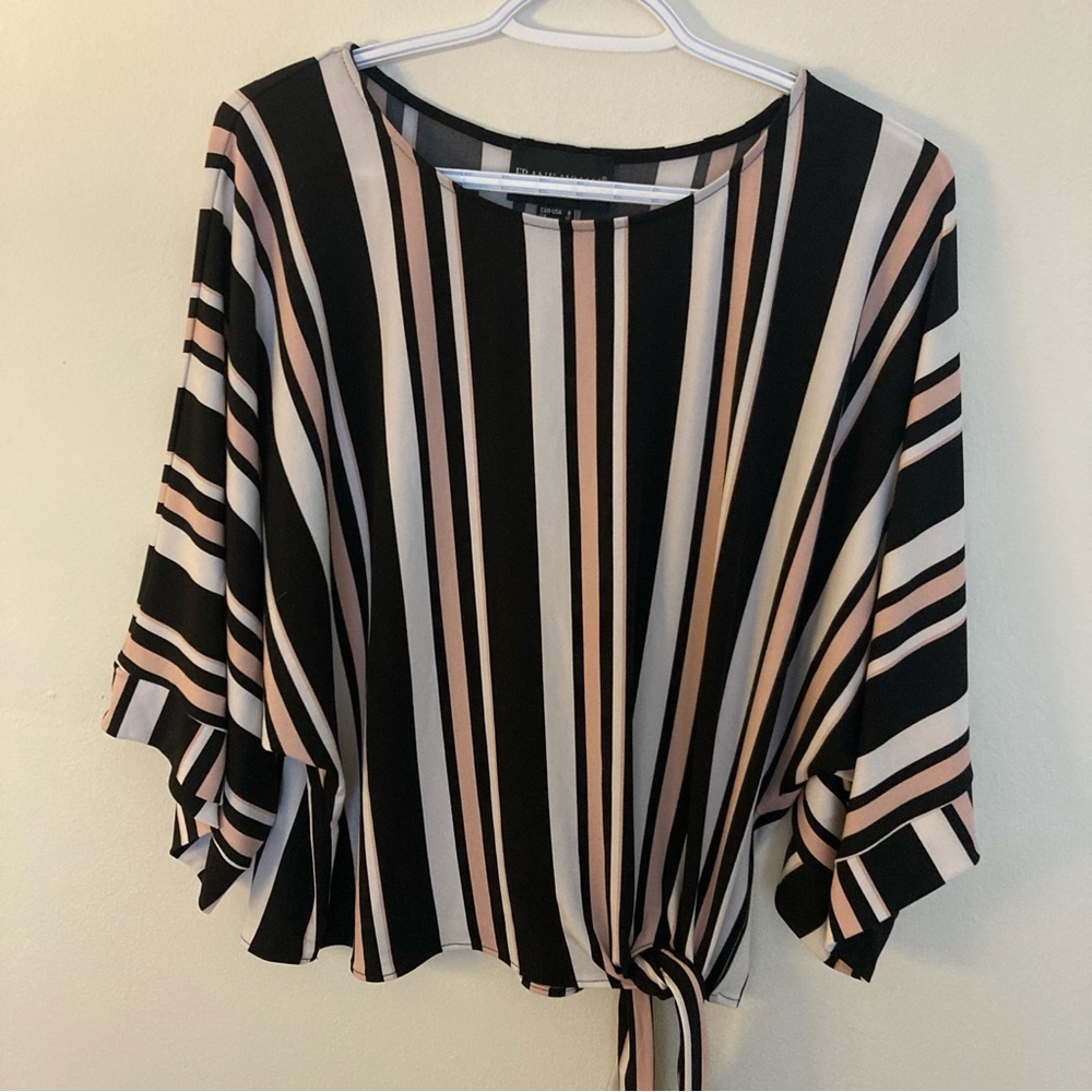 Frank Lyman blouse striped wide sleeves size 10